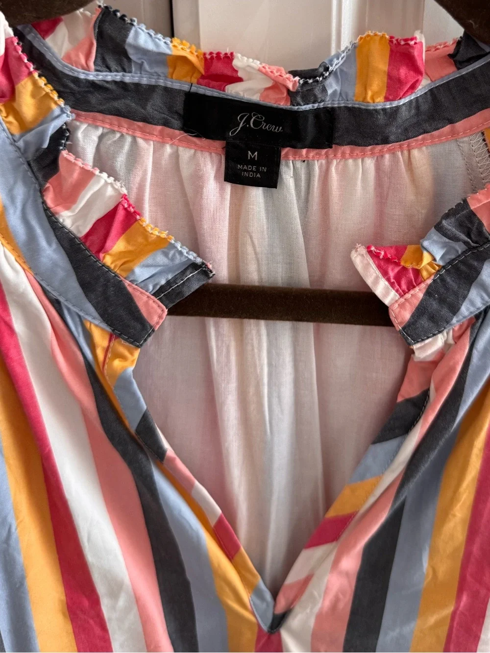 JCrew medium candy stripe tiered dress like new